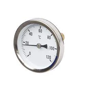 Hátsó csatlakozású hőmérő Ø63mm fémházas, 1/2", 40mm-es merülőhüvellyel, 0-120°C