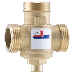 Termosztatikus visszatérő hőmérséklet Korlátozó 3 járatú kazánvédő keverőszelep 6/4" KM  55°C, Kvs=9