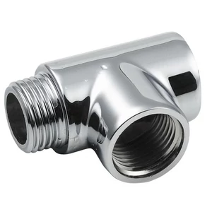 T-idom krómozott; 1/2"BM-1/2"BM-1/2"KM