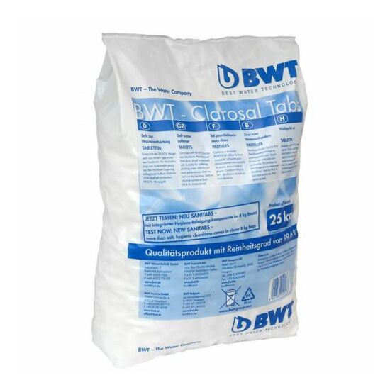 BWT Perla tablettázott regeneráló só vízlágyító berendezésekhez 25kg/zsák